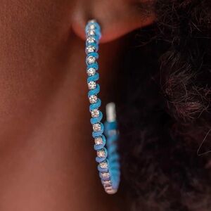 Put a String on it Blue Hoop Earrings